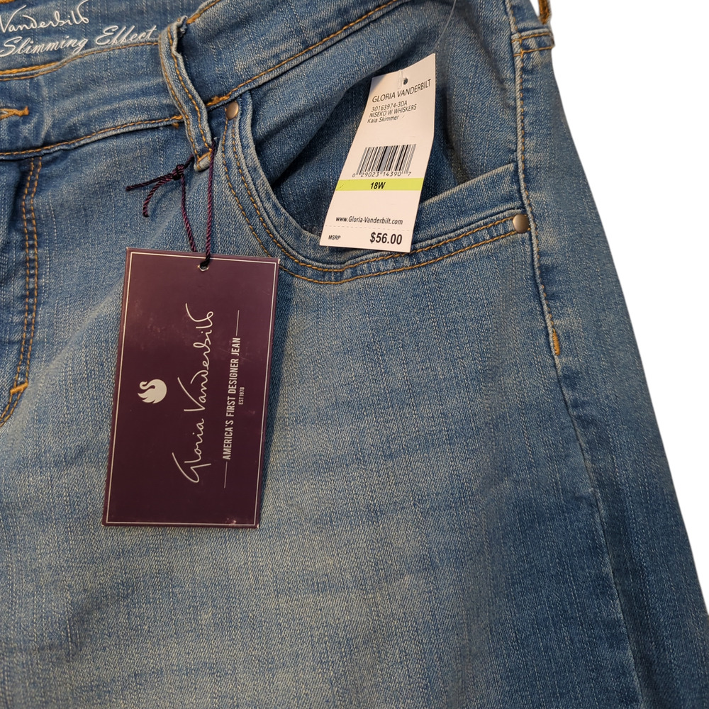 Gloria Vanderbilt 18W Women's Kaia Skimmer Denim Jean Capris NEW Plus Casual - Picture 5 of 9